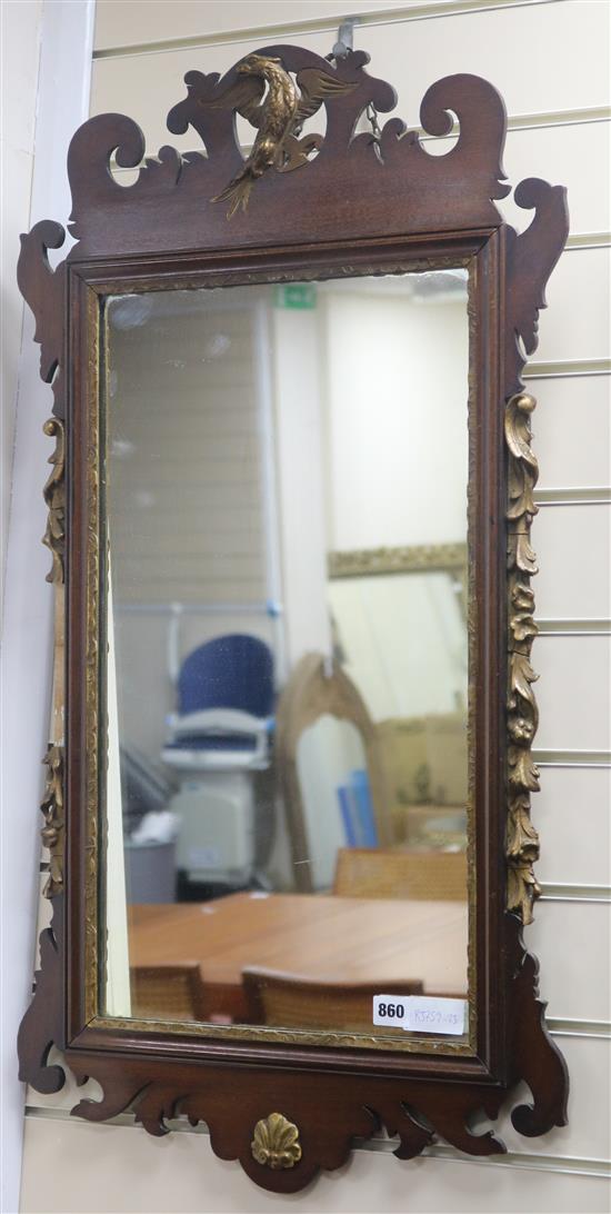 A Georgian style fret frame wall mirror, W.50cm H.90cm